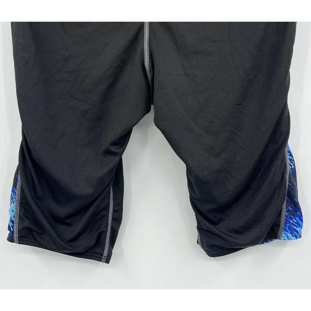 TYR Swim Shorts Jammer Men's 28 Swimsuit Black Blue Drawstring